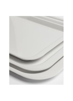 CC Bin Shihon A Set of 3-Piece Rectangular Serving Trays, Made Of Luxurious, Health-Safe, Break-Resistant Melamine, White Color Serving Trays Set | Serving Set With 3 Different Sizes  - Image 5