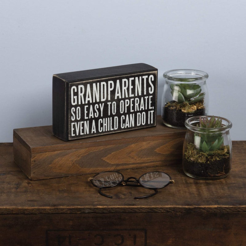 Primitives by Kathy 19141 Classic Black and White Box Sign  6 x 3.5-Inches  Grandparents - Image 3