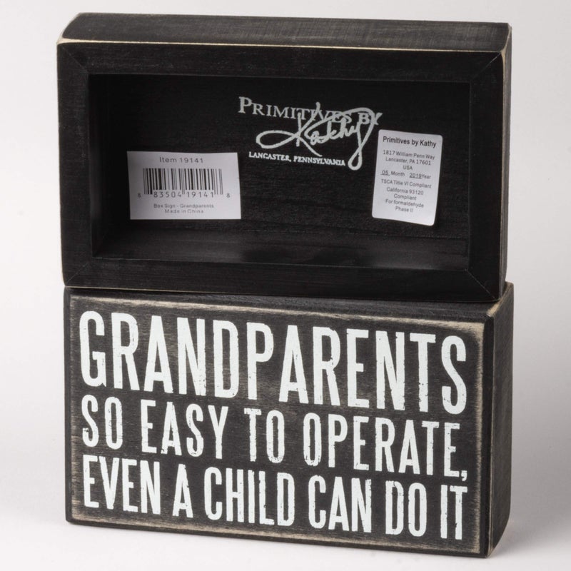 Primitives by Kathy 19141 Classic Black and White Box Sign  6 x 3.5-Inches  Grandparents - Image 2