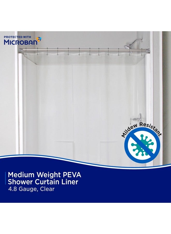 Kenney MB61160 Microban Protected Medium Weight 4.8 Gauge Waterproof PEVA Shower Curtain Liner with Rust-Resistant Metal Grommets and Weighted Magnetic Hem for Bathroom, 70" W x 72" H, Clear, 1-Pack - Image 3