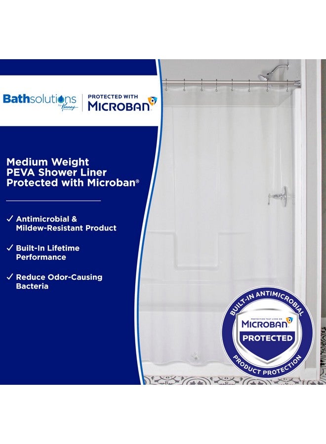 Kenney MB61160 Microban Protected Medium Weight 4.8 Gauge Waterproof PEVA Shower Curtain Liner with Rust-Resistant Metal Grommets and Weighted Magnetic Hem for Bathroom, 70" W x 72" H, Clear, 1-Pack - Image 2