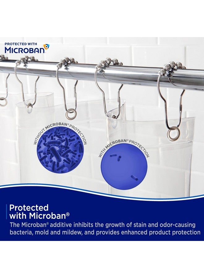 Kenney MB61160 Microban Protected Medium Weight 4.8 Gauge Waterproof PEVA Shower Curtain Liner with Rust-Resistant Metal Grommets and Weighted Magnetic Hem for Bathroom, 70" W x 72" H, Clear, 1-Pack - Image 4