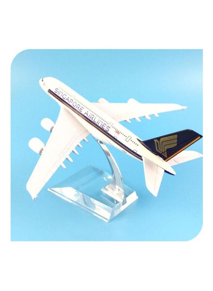 الخطوط الجوية السنغافورية A380 دييكاست نموذج طائرة مصغرة معدنية  - Image 1