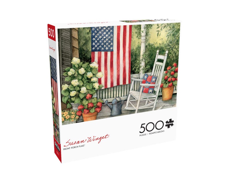 Buffalo Games - Susan Winget - Front Porch Flag - 500 Piece Jigsaw Puzzle For Adults - Challenging Puzzle Perfect for Game Nights - Finished Puzzle Size is 21.25 x 15.00 - Image 3