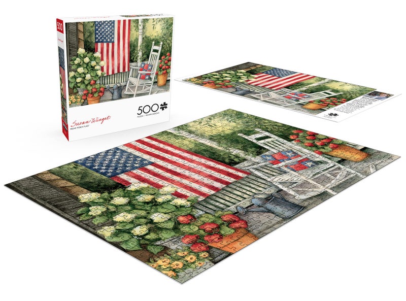 Buffalo Games - Susan Winget - Front Porch Flag - 500 Piece Jigsaw Puzzle For Adults - Challenging Puzzle Perfect for Game Nights - Finished Puzzle Size is 21.25 x 15.00 - Image 4