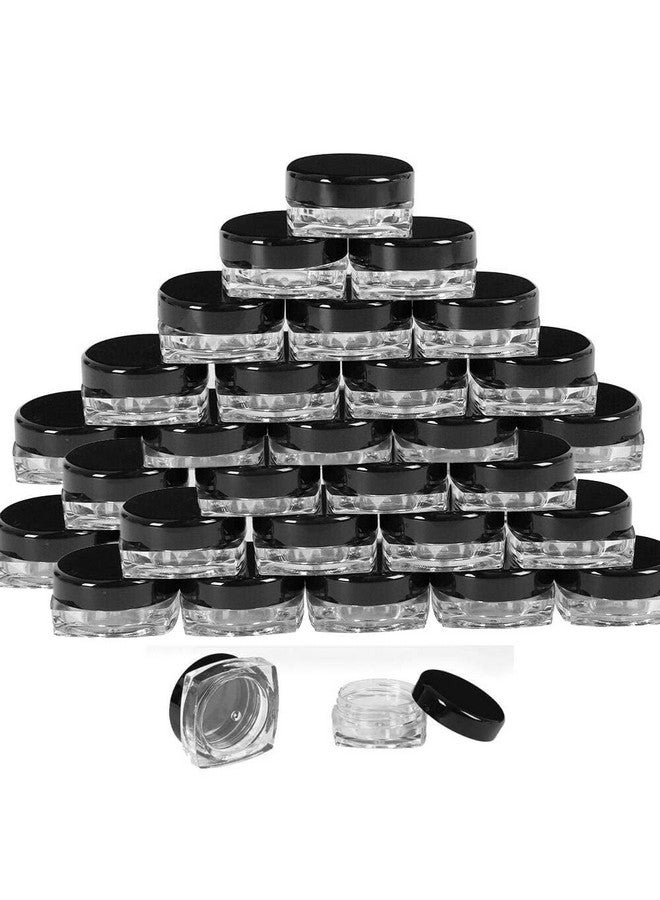 SHREE MAHA PS Acrylic Jars Transparent with Black Cap Cosmetics Container for Creams,Lip Balm, Body Butter, Essential oil, Costemic, Makeup Use, Pack of 46, 5 Gram capacity - Image 1