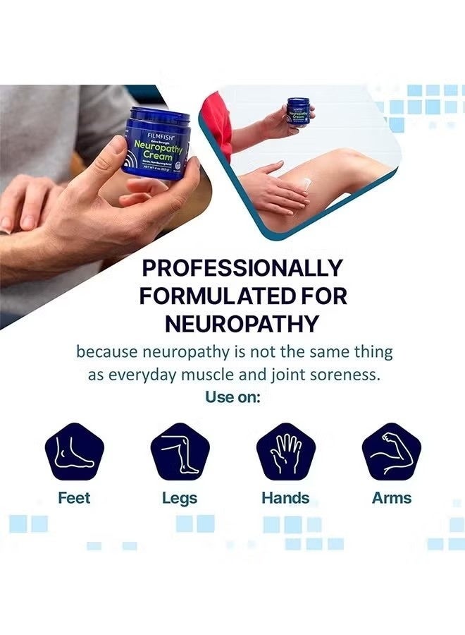 FILMFISH Migrastil Neuropathy Relief Cream Extra Strength For Feet, Legs, And Hands, Vegan And Cruelty-Free, Non-Greasy, Gentle, Non-Burning With Cooling Effect (113G / 4 OZ.) - Image 2
