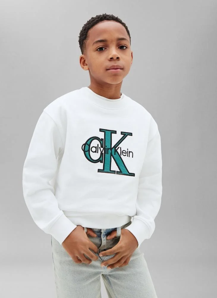 Calvin Klein Jeans Monologo Terry Crew Neck Sweatshirt