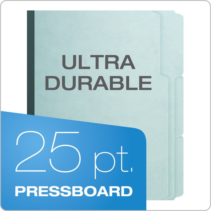 Pendaflex 1" Expansion Pressboard File Folders with 1/3 Cut Tab, Letter, Blue, 25/Box (9200T 1/3) - Image 2