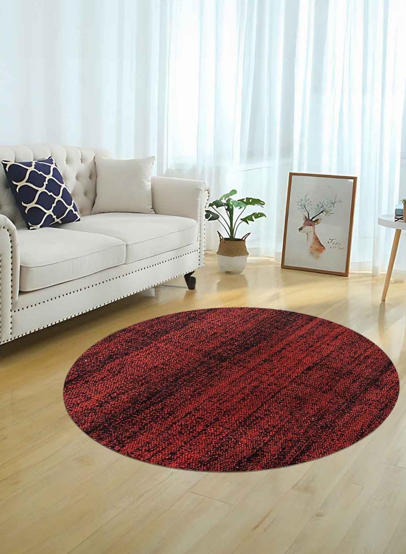 EVELYN - JUTE RUG - 150 CM ROUND - RED - Image 1