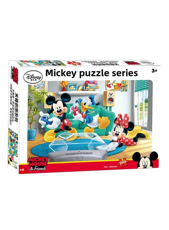 Special Price Disney Mickey Winnie Princess Sophia Paper 200 Piece Boxed Puzzle No Figure Paper Educational Toys-Color:200 Pieces Of Mickey 2213 - Image 1