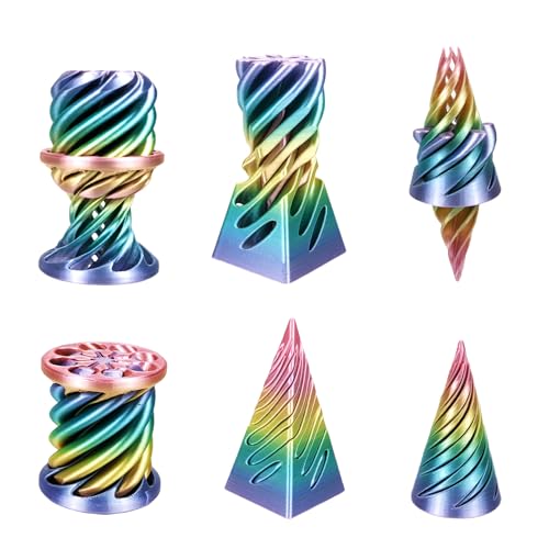 QOUXZ 3D Printed Impossible Pyramid Passthrough Sculpture Cone Fidget Toy Impossible Cylinder Anxiety Relief Toy Magic Impossible Passthrough for Desktop Decoration Toy - Image 1