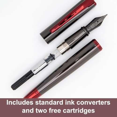 Monteverde USA Impressa Fountain Pen Gun Metal with Red Trim - Broad Point - JoWo German Nib - Image 4