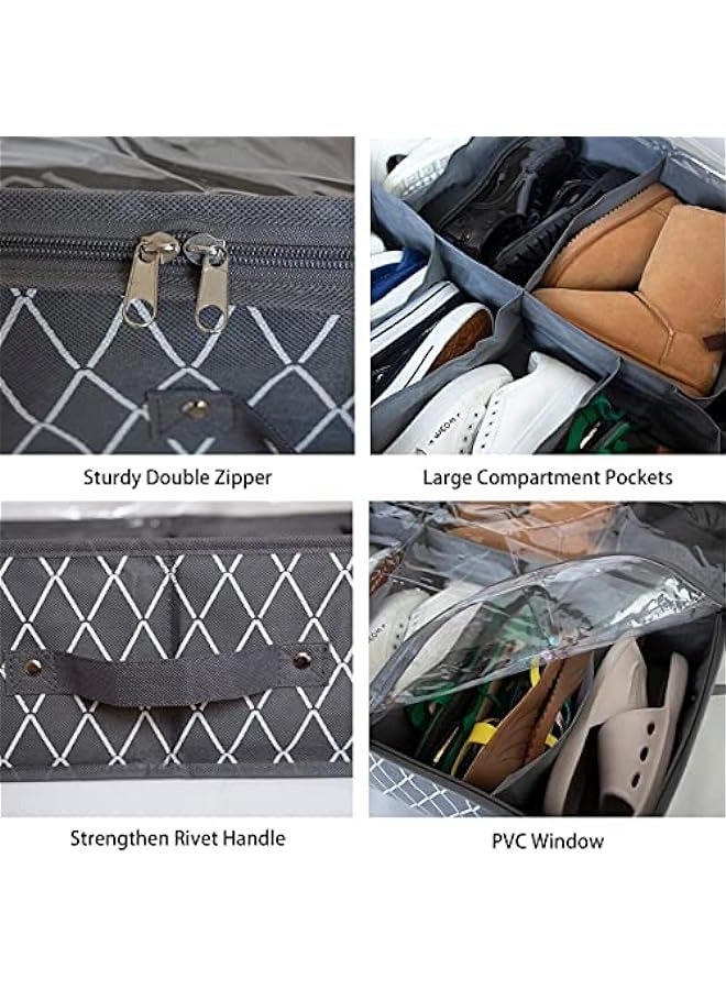 MIXDE Under Bed Shoe Organizer,Set of 2 Underbed Shoe Storage Boxes Bins,Extra Large shoes Organizer For Closet,Men Women Kids Shoes,High Heels,Short Boots,Sneakers  - Image 5