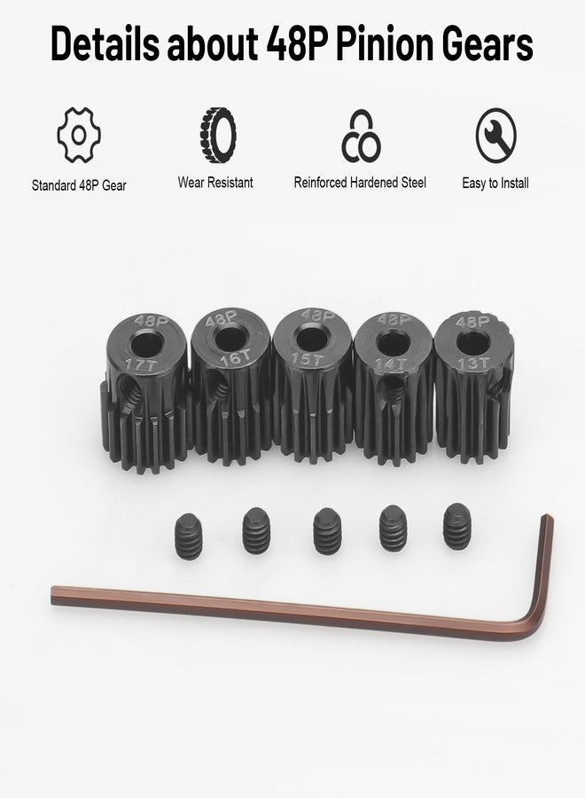 daitoku 5PCS 48P Pinion Gears 13T 14T 15T 16T 17T 3.175mm Shaft for Traxxas Arrma HSP HPI AXIAL Tamiya Losi 1/10 RC Car - Image 2