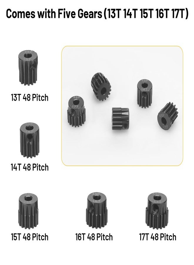 daitoku 5PCS 48P Pinion Gears 13T 14T 15T 16T 17T 3.175mm Shaft for Traxxas Arrma HSP HPI AXIAL Tamiya Losi 1/10 RC Car - Image 5