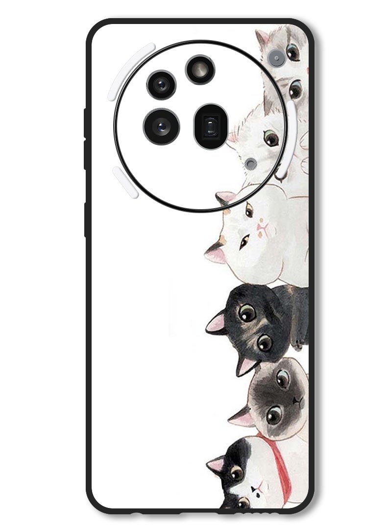 Theodor Case Compatible with Nothing Phone 3a Pro Protection Shockproof Bumper Cover Cute Cats - Image 1