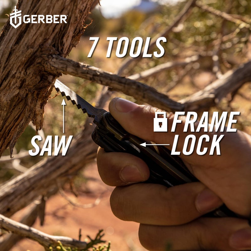 Gerber Gear Armbar Scout 7-in-1 Multi-tool - 2.5" Plain Edge Blade, Hammer, Scissor, Saw - EDC Gear and Equipment - Burnt Orange - Image 3