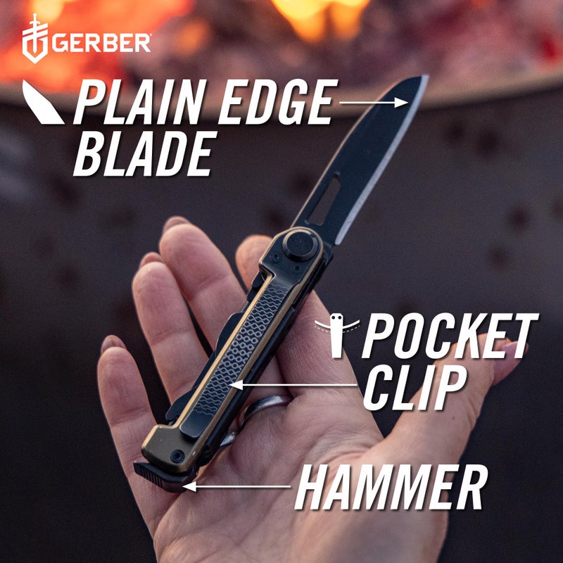 Gerber Gear Armbar Scout 7-in-1 Multi-tool - 2.5" Plain Edge Blade, Hammer, Scissor, Saw - EDC Gear and Equipment - Burnt Orange - Image 4