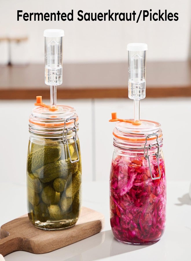 JILLMO Fermentation Jar, 1.1 Liters Glass Fermenting Kit for Making Sauerkraut, Hot Sauce, Mead, Cider and More, Pack of 2 - Image 3