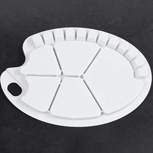 Faded Oval Kidney-Shaped Plastic Painting Palette (35 x 25 cm) – Lightweight Color Mixing Tray for Oil, Acrylic & Watercolor – Ideal for DIY Craft & Professional Art Painting - Image 4