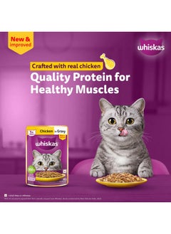 Whiskas Adult (1+ Years) Wet Cat Food, Chicken in Gravy, 80 g x 56, Hydrating Food Made With Real Chicken, 100% Complete & Balanced Nutrition for Adult Cats - pzsku/Z80C1D177519BDC105725Z/45/_/1738306987/421908fe-7791-48f1-86f9-133a894a3586