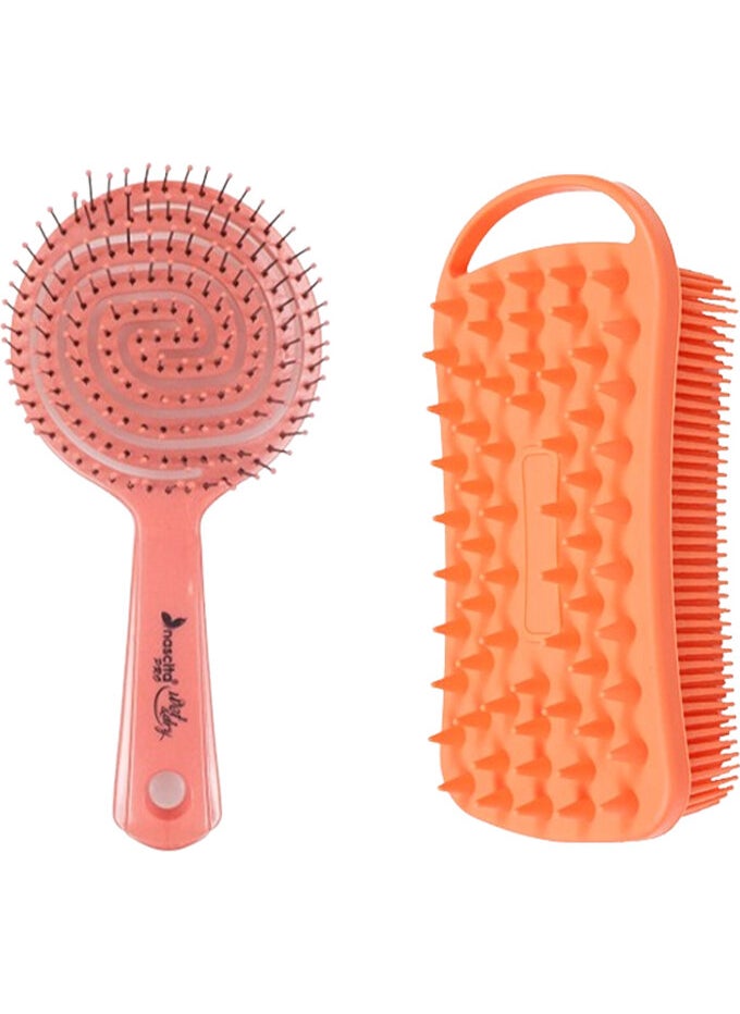 Nascita 3D Professional Hair Brush + Silicone Body Massage and Cleansing Brush  - Image 1