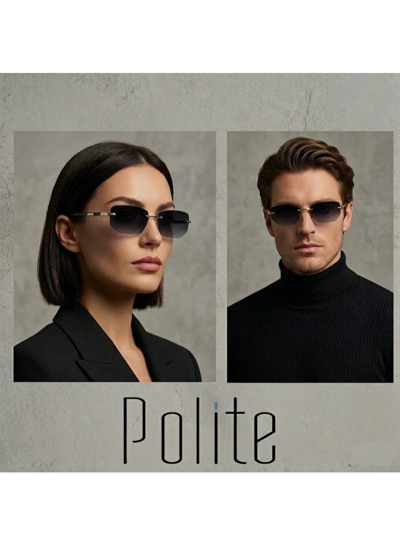 POLITE New Frameless Fashion Trend Sunglass UV Protection Unisex - Image 3
