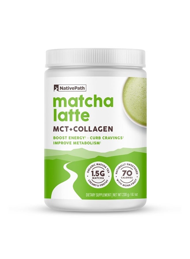 NativePath Collagen Peptides - Hydrolyzed Type 1 & 3 Collagen. Keto & Paleo Grass-Fed Protein Powder for Hair, Skin, Nails, Bones, Joints, Digestion and More - No Gluten or Dairy (Matcha Latte, 228g) - Image 1
