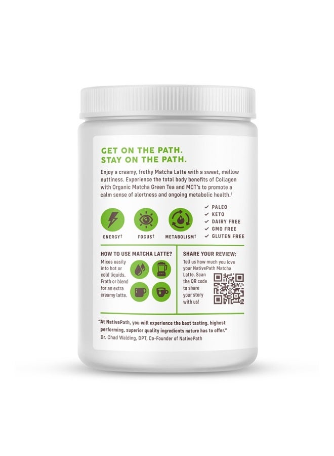 NativePath Collagen Peptides - Hydrolyzed Type 1 & 3 Collagen. Keto & Paleo Grass-Fed Protein Powder for Hair, Skin, Nails, Bones, Joints, Digestion and More - No Gluten or Dairy (Matcha Latte, 228g) - Image 4