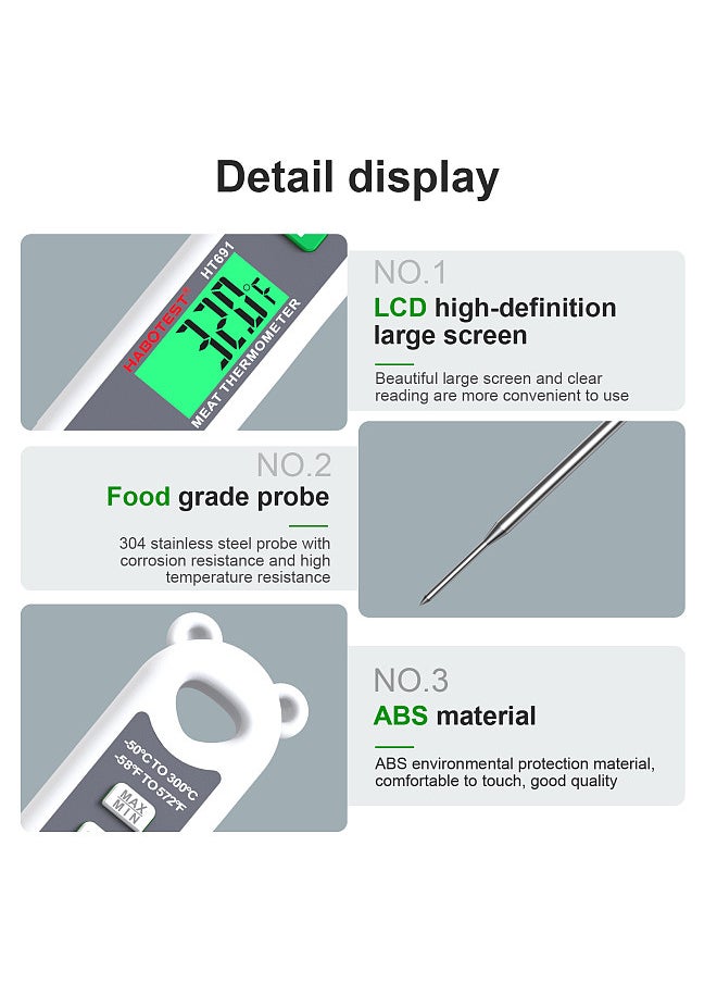 HABOTEST Instant Read Digital Meat LCD Thermometer for Food Bread Baking Thermometer for Cooking and Outdoor Grilling and BBQ  - Image 3