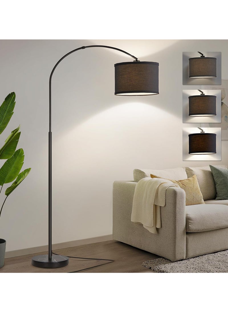 ACPLAY - Dimmable Floor Lamp, Nordic Style Floor Lamp with Dimmer, Black Standing Lamp, Adjustable Hanging Shade, Over Couch Reading Light, Modern Pole Lamp for Living Room Bedroom Black 30x34x184 cm - Image 1
