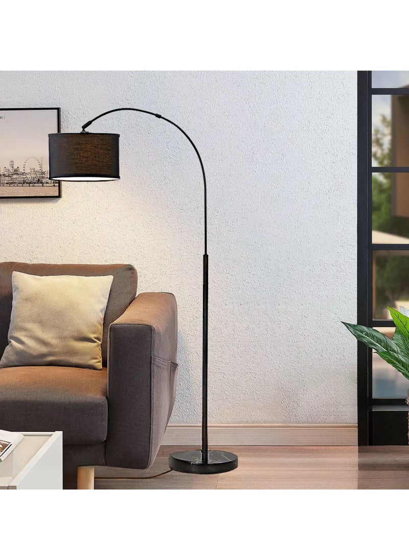 ACPLAY - Dimmable Floor Lamp, Nordic Style Floor Lamp with Dimmer, Black Standing Lamp, Adjustable Hanging Shade, Over Couch Reading Light, Modern Pole Lamp for Living Room Bedroom Black 30x34x184 cm - Image 1