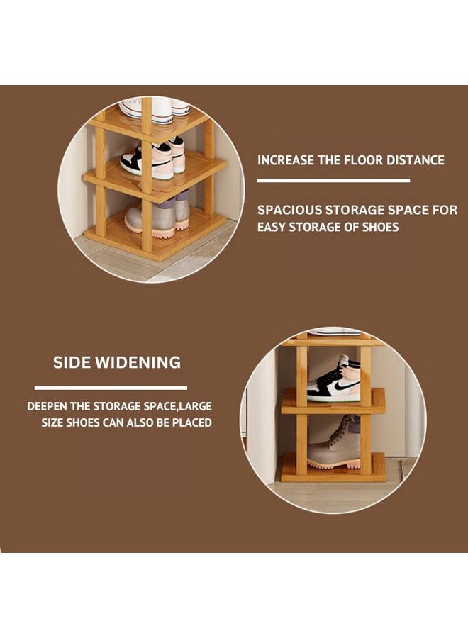 Ash & Roh Bamboo Shoe Rack - Vertical Shoe Rack for Small Spaces, Tall Narrow Shoe Rack Organizer for Closet Entryway Corner Garage and Bedroom,Skinny Shoe Shelf (25 cm, 7 Section) - Image 3