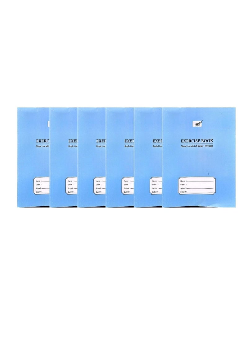 Psi - 6-Piece Sheets A4 Single Lined Exercise Book Blue - Image 1