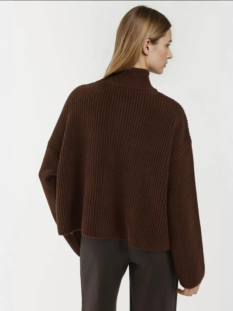 HICCUP Zippered Relaxed Fit Knit Cardigan