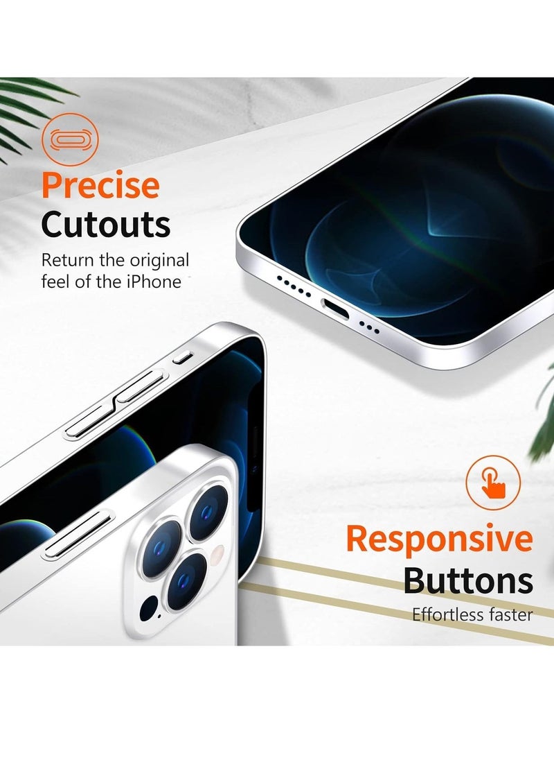 إيف حافظة ELTRAZONE iPhone 15 Pro رفيعة - بيضاء، رقيقة بسمك 0.2 مم، خفيفة الوزن مع ظهر شفاف غير لامع من مادة PP، مضادة لبصمات الأصابع والأصفر - Image 4