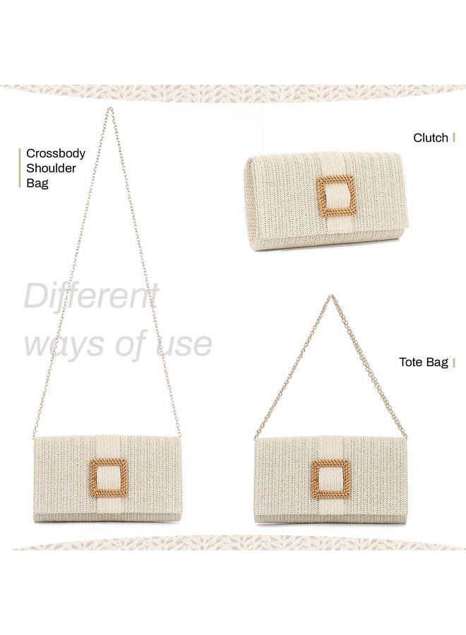 LUI SUI Straw Clutch Purse for Women Rattan Summer Evening Handbag Woven Beach Envelope Purse Raffia Handbag - Image 3