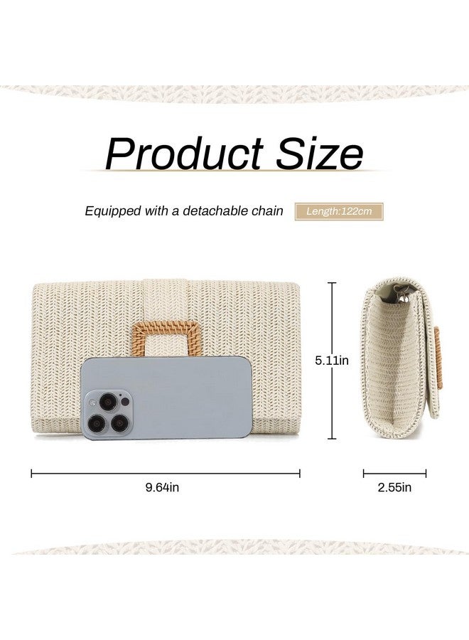 LUI SUI Straw Clutch Purse for Women Rattan Summer Evening Handbag Woven Beach Envelope Purse Raffia Handbag - Image 2