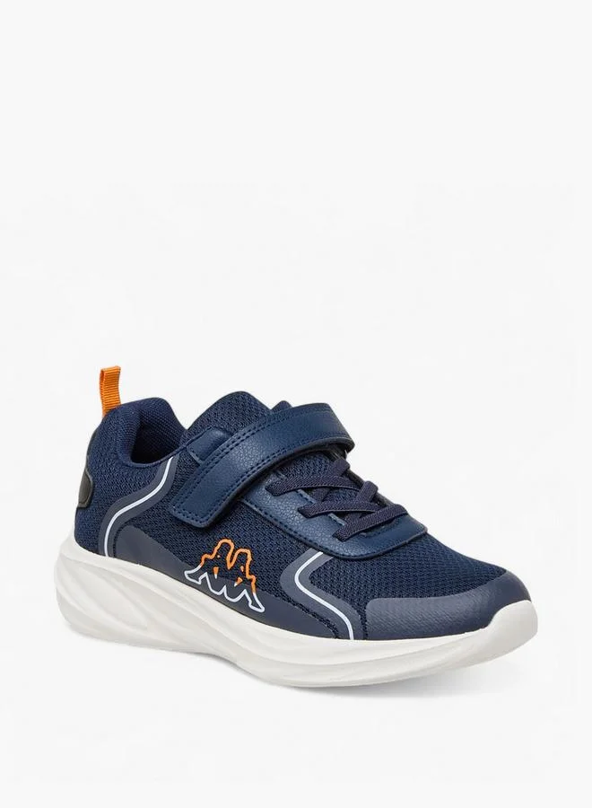 Kappa Boys' Logo Print Sports Shoes with Hook and Loop Closure