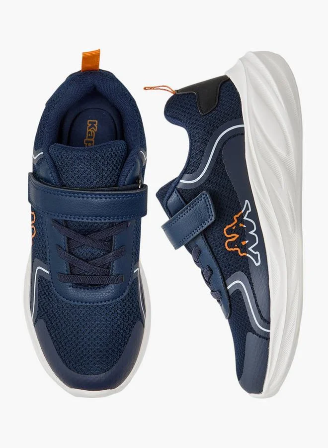 Kappa Boys' Logo Print Sports Shoes with Hook and Loop Closure