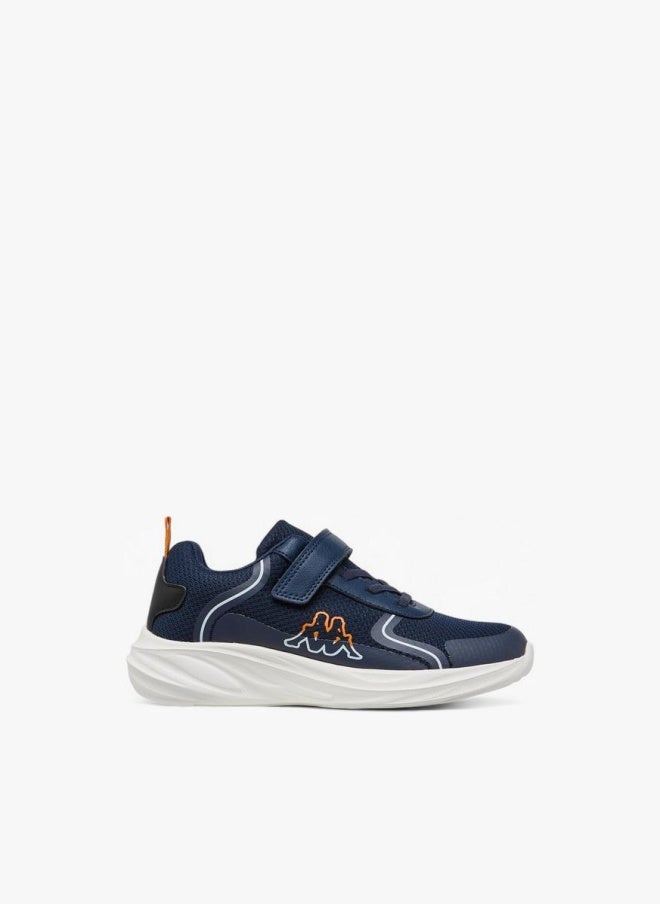 Kappa Boys' Logo Print Sports Shoes with Hook and Loop Closure - Image 1