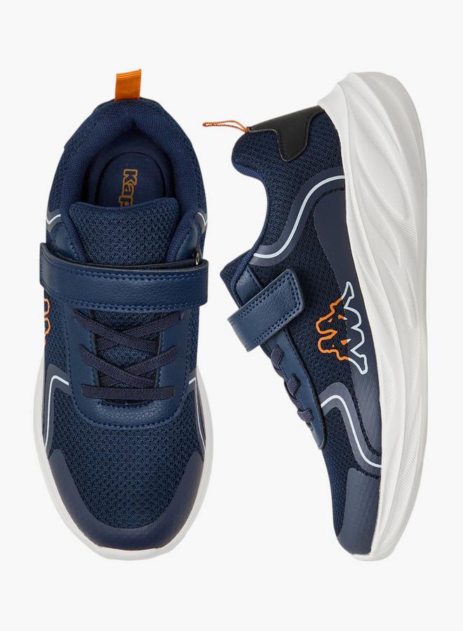 Kappa Boys' Logo Print Sports Shoes with Hook and Loop Closure - Image 2