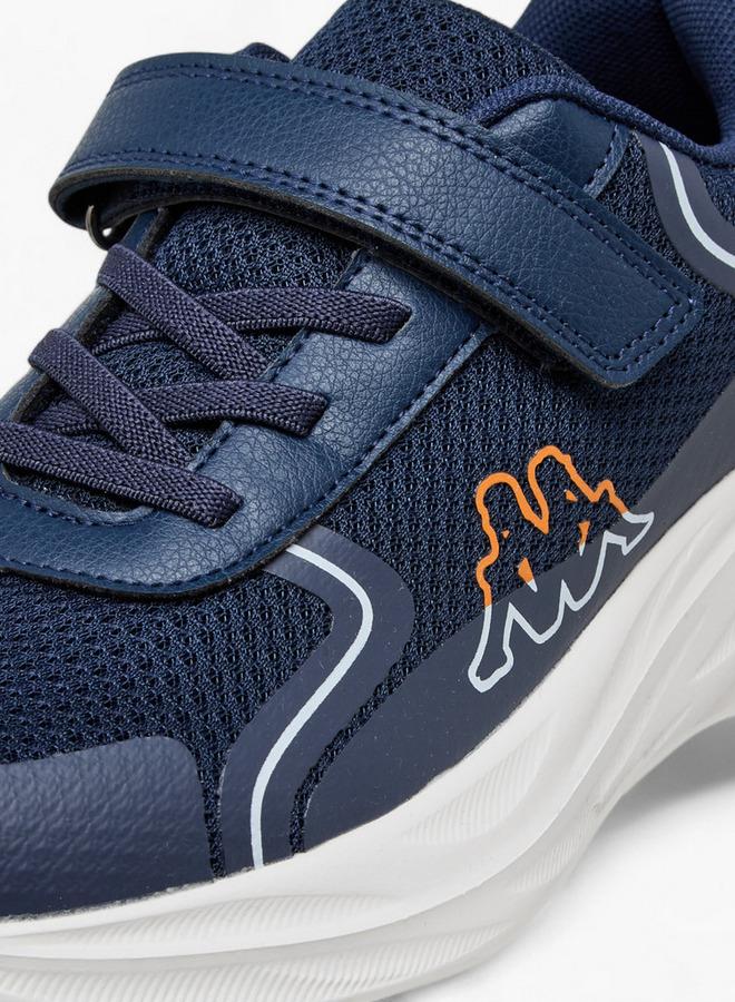 Kappa Boys' Logo Print Sports Shoes with Hook and Loop Closure - Image 4