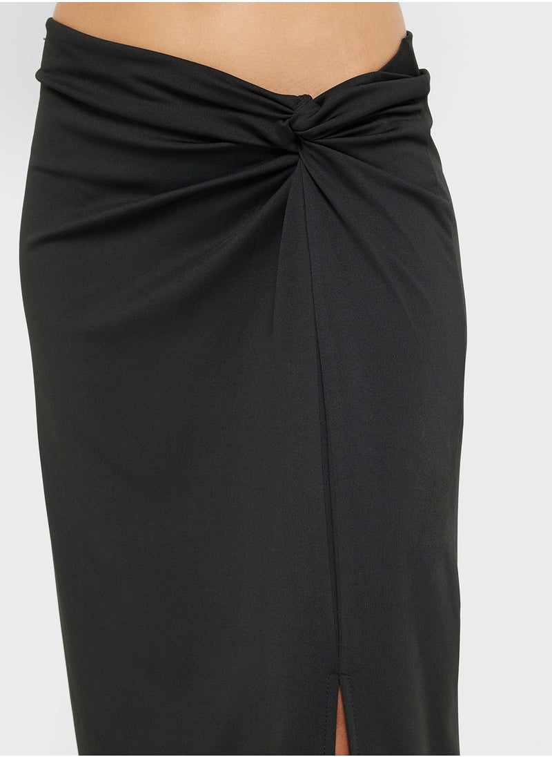 Ginger Knotted Waist Detail Jersey Maxi Skirt  - Image 4