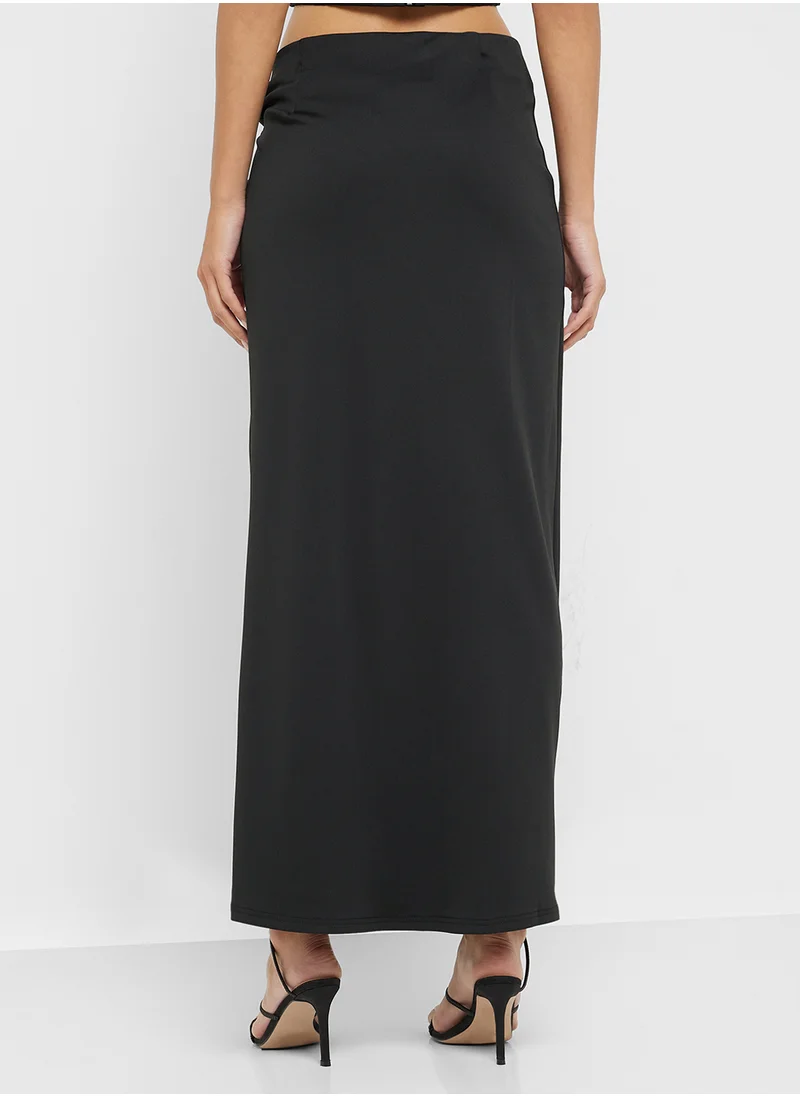 Ginger Knotted Waist Detail Jersey Maxi Skirt
