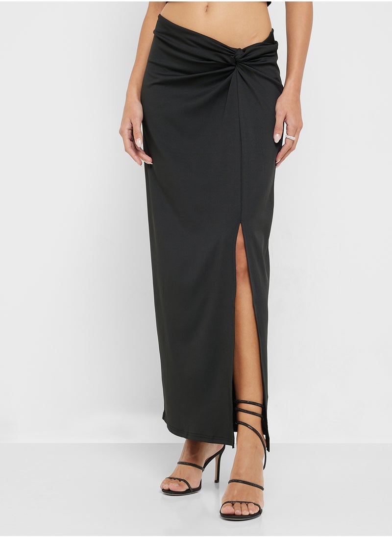 Ginger Knotted Waist Detail Jersey Maxi Skirt  - Image 2