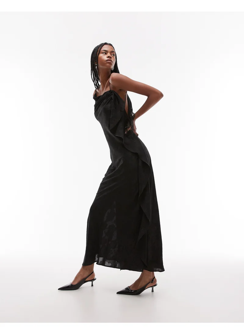 TOPSHOP Drape Side Slit Maxi Dress