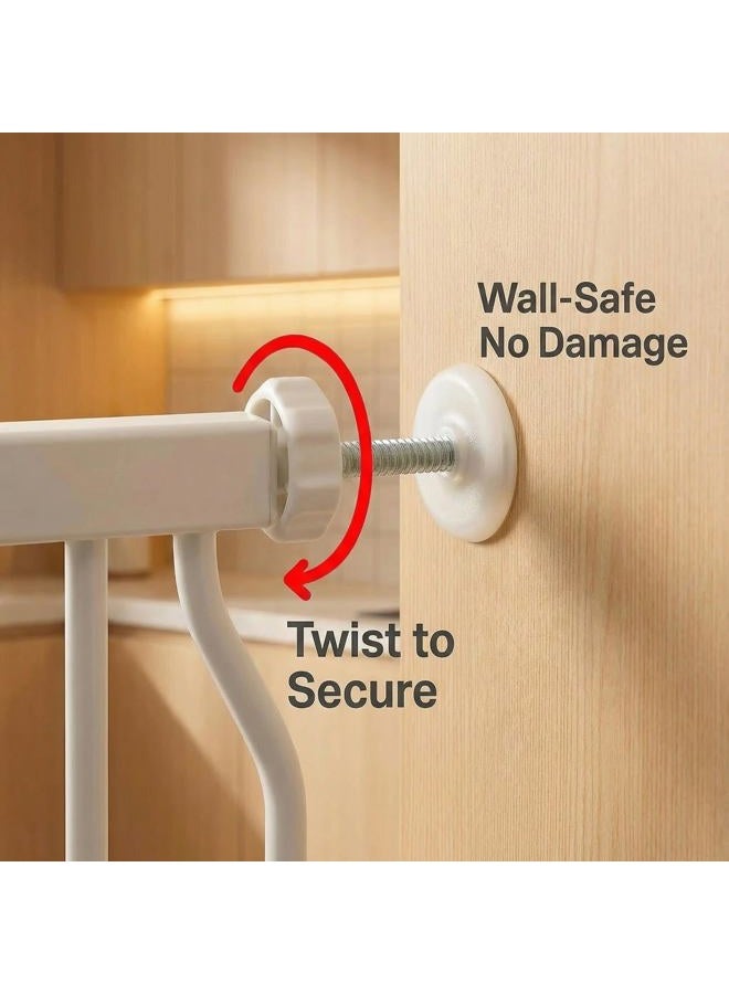 COSEND Extra Wide Baby Gate Tension Indoor Safety Gates White Metal Large Pressure Mounted Pet Gate Walk Through Long Safety Dog Gate for The House Doorways Stairs (62.2"-66.93"/158-170CM, White) - Image 5
