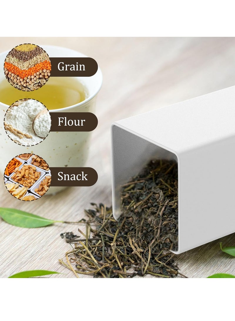 هيكوموني برطمانات شاي وسكر وقهوة مجموعات علب من 3 قطع لمنضدة المطبخ، علب مطبخ معدنية عتيقة، مجموعة علب شاي القهوة والسكر، علبة تخزين الطعام مع غطاء من الخيزران، ديكور مطبخ المزرعة، بيج علب الشاي والسكر علب شاي وقهوه علب قهوه علب سكر وشاي وقهوه - Image 5